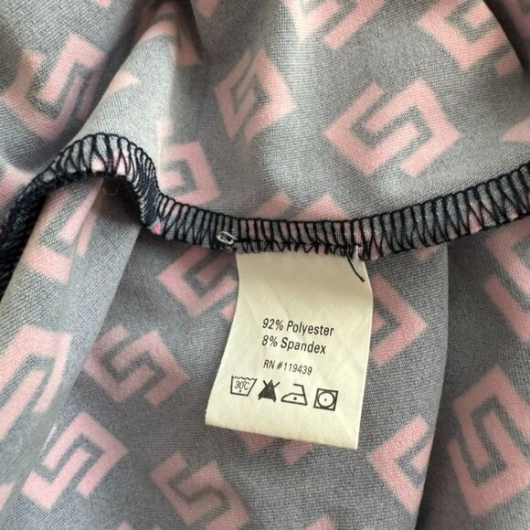 Julie Brown NYC Womens Wrap Dress Pink Navy Print Size Medium scuba knit - Picture 7 of 7